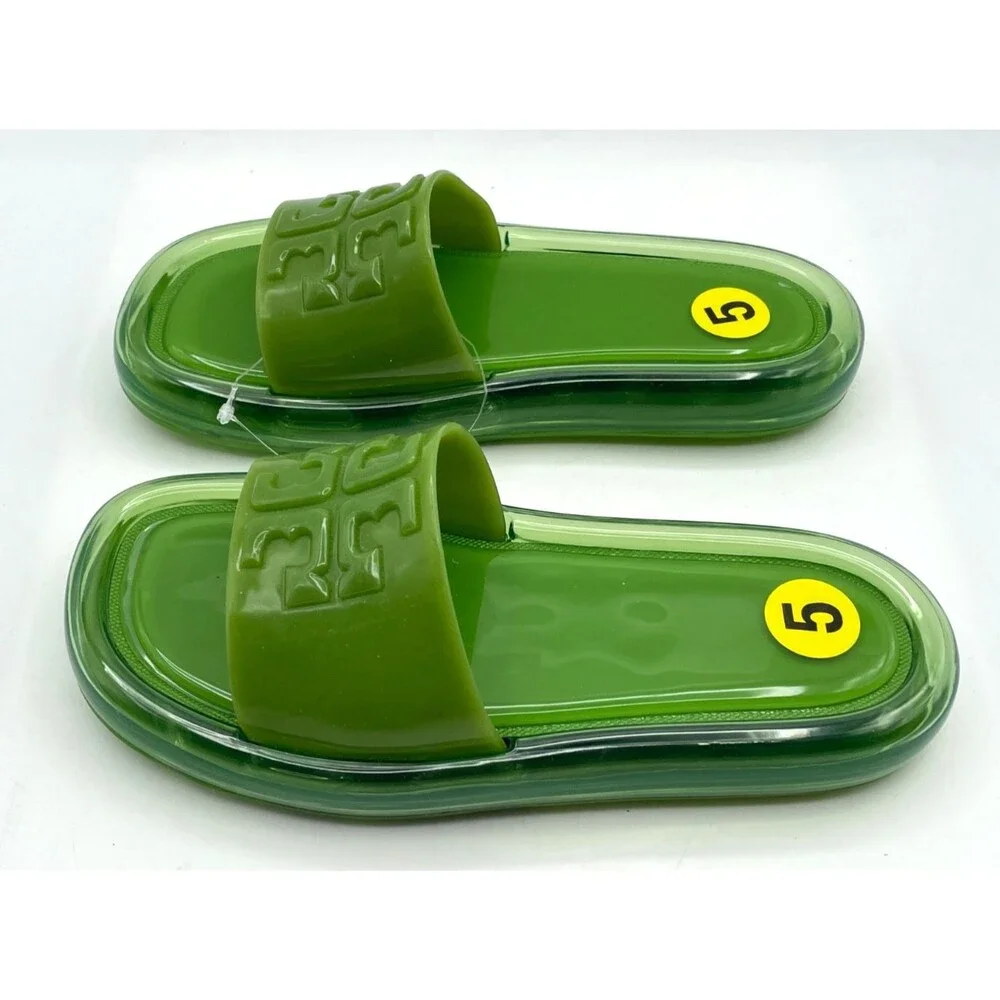 NWT Tory Burch Bubble Jelly Sandals Size 5 Green
